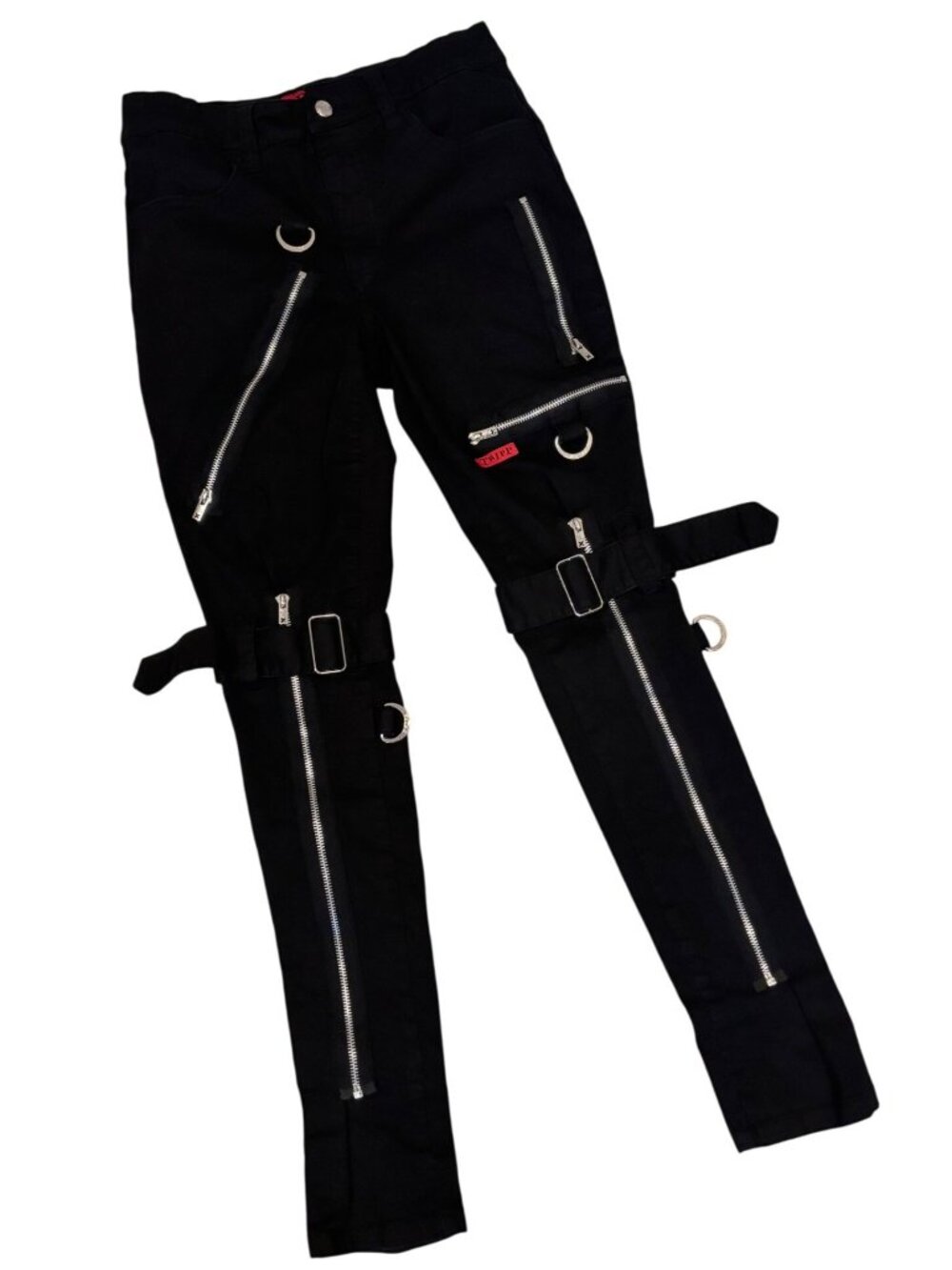 Tripp NYC Bondage Black Pants Y2K Vintage Size 28/7